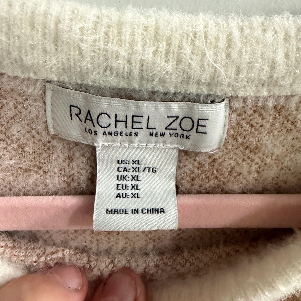 Rachel Zoe Cream and Brown Knit Sweater - Picture 3 of 4